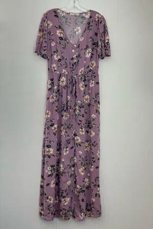 Live to be Spoiled Purple floral maxi dress Size XL thumbnail 2