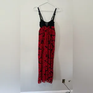 Victoria's Secret Black & Red Vintage with Floral Pattern Dress Size XS 2148 thumbnail 7