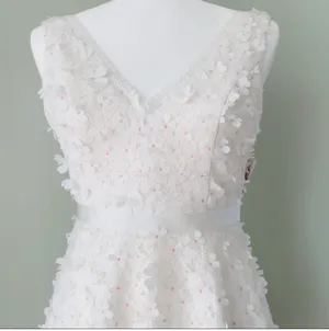 David's Bridal 3D Floral V Neck Dress thumbnail 4