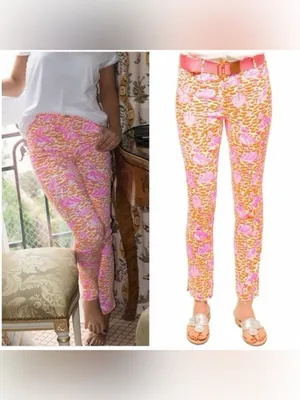 Gretchen Scott Cotton Spandex Vibrant‎ Colorful Flamingo Novelty Pants XS thumbnail 2