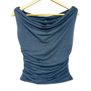 Abercrombie & Fitch A&F Modal Black Ruched Sleeveless Boat Neck Blouse Size XS thumbnail 2