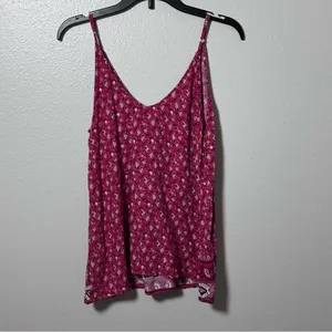 Abercrombie & Fitch‎ Women Boho Floral Red Print Tank top Blouse XS thumbnail 5