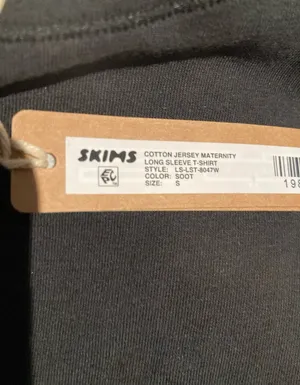 SKIMS Maternity Cotton Jersey Long Sleeve T-Shirt S thumbnail 4