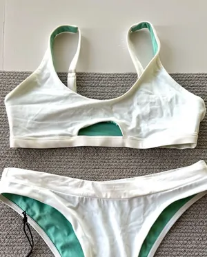 Jolyn Clothing White Amelia Bikini Top Size Small (Top only) thumbnail 1