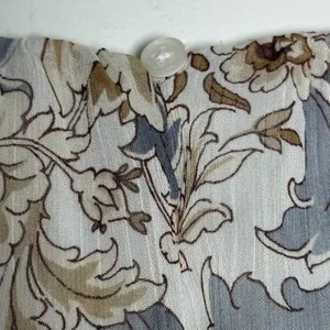 Ann Taylor‎ Factory MP Floral Damask Blouse Blue Tan Ruffle Cuff Long Sleeve thumbnail 6