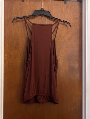 American Eagle Outfitters Deep Brown Double-Strap V-Neck Camisole thumbnail 2