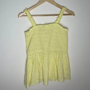 Altar’d State | NWT Yellow Mila Smocked Floral Embroidery Tank Top | Medium thumbnail 3