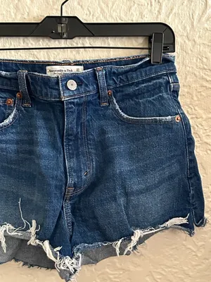 Abercrombie and Fitch the Cutoff Short High Rise Dark Wash Denim Shorts 4 27 thumbnail 3