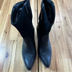 AMÉRICA by Azaleia Black Western Ankle Boots Size 7 Pointed Toe Block Heel thumbnail 2