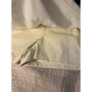 Hot Gal Cream White Faux Leather Wrap Skort Elastic Waist LC731285 Mini Skirt Shorts thumbnail 3