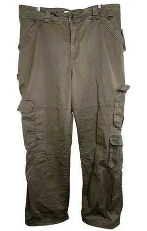 Abercrombie & Fitch Curve Love Khaki Brown Utility Vintage Cargo Pants Sz 33 16 thumbnail 1