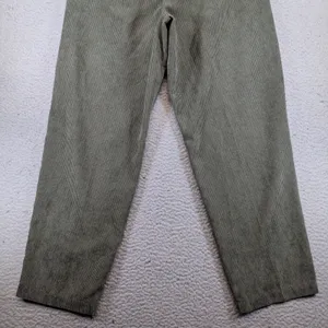 Madewell Corduroy High-rise Tapered Pants Womens 6‎ Olive Green Pleated NG506 thumbnail 9