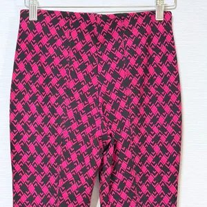 Maeve Anthropologie The Margot red Black Geometric Kick Flare Pants XXS thumbnail 6