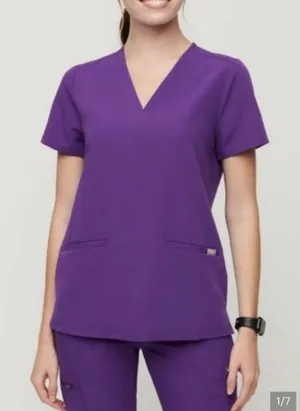 Figs Shirt Womans Purple Casma Scrubs 3 Pocket Technical Collection Top XL thumbnail 1