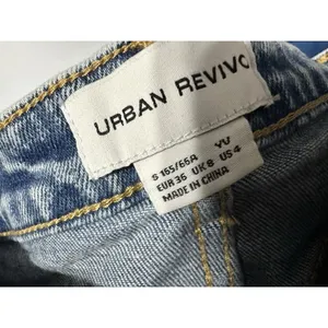 ASOS Urban Revivo Asymmetric Denim Wrap Shorts Light Blue EUC Size‎ S thumbnail 9