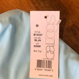 Baltogs NWT Dance Bra Top Medium Light Blue Strappy Lined Athletic Athleisure thumbnail 2