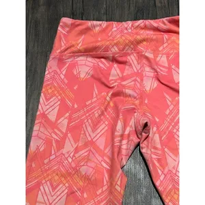 Alo Yoga Women Coral Pink Orange Geometric Print Capri Gym Sporty Small thumbnail 12