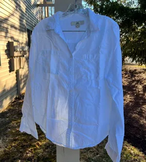 Thread & Supply Heath Button Up Shirt for Women in White Large thumbnail 1