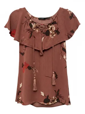 Blu Pepper Mauve Floral Blouse thumbnail 1