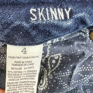 90s American Eagle Distressed Skinny Jeans Blue Sz‎ 4 Super Stretch Denim Grunge thumbnail 4