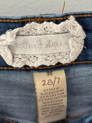 Altar’d State High Waist Bootcut Wide Leg Distressed Dark Wash Denim Jeans thumbnail 4