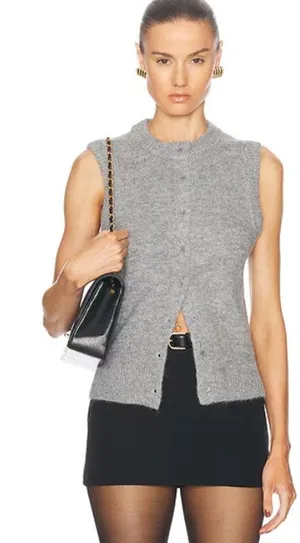 L'Academie by Marianna Krysten Alpaca Wool Button Sweater Vest size M thumbnail 1