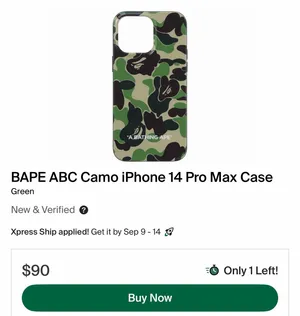 BAPE Camo iPhone 14 Pro Max Case thumbnail 4