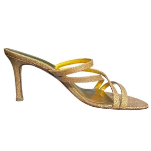 Vintage Heel Sandals Strappy Gold Metallic Ellen Tracy US 9 M 90s Casual Formal thumbnail 12