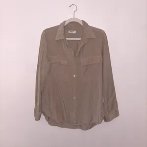 Babaton Aritzia Beige Long Sleeve Button Up Blouse thumbnail 2