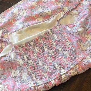 ABOUND Square Neck A-Line Smocked Pink Floral Mini Dress 1X Cottagecore Scandi thumbnail 9