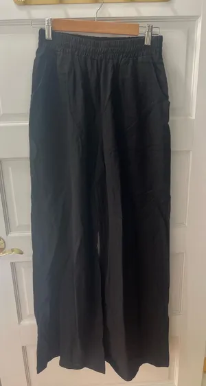 White Fox Black Linen Pants thumbnail 1