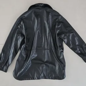 Zara Faux Leather Overshirt, Shacket In Black Size M thumbnail 5