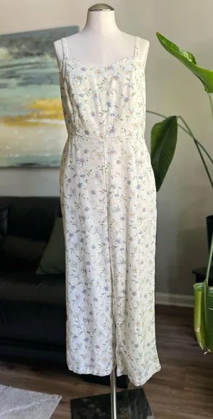 Old Navy Linen Floral Jumpsuit  thumbnail 1