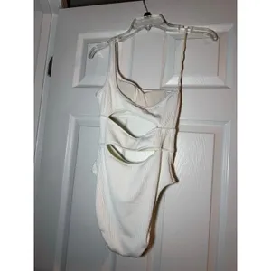 Aerie White Off the Shoulder One Piece Swimsuit Size Small NWT thumbnail 2