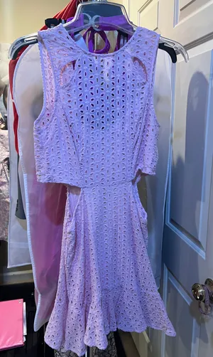 Light Pink Dress Small Cut Out Floral Pattern thumbnail 1