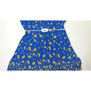 Free People Blue Peasant Faux Wrap Dress 8 Blue Floral Cap‎ Sleeves Keyhole thumbnail 7