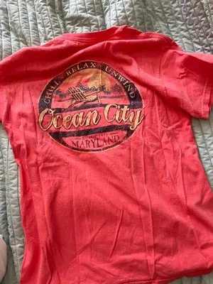 Ocean City T Shirt Red Size M thumbnail 1