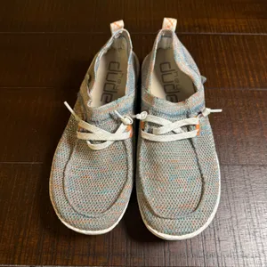 Hey Dude Wendy Halo Azur Coral Womens Size‎ 7 Blue Orange Knit Slip On Loafers thumbnail 3
