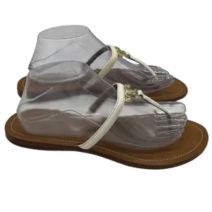Tory Burch 'T' Logo Leather Thong Sandal - White - 9 thumbnail 5