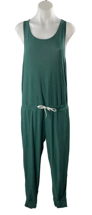 Vuori Lux Women's Green Racerback Sleeveless Drawstring Jogger Jumpsuit Size L thumbnail 1