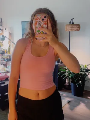 Women's Scoop Neck Racerback Tank Top - Pink thumbnail 1
