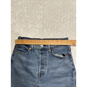Levi's Wedgie Straight Jeans Button Fly High Rise Blue Denim Womens 27 Casual thumbnail 8