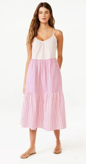 Free Assembly Women's Sleeveless with pockets Midi Dress, Size large thumbnail 1