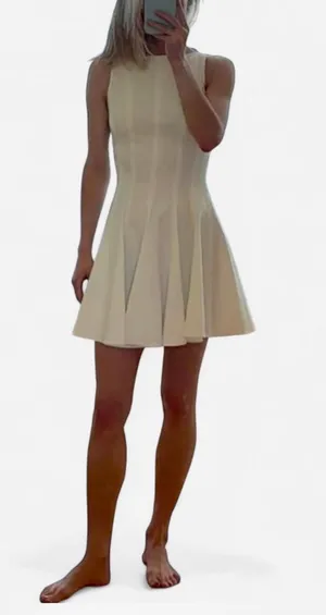 ZARA A-Line Mini Dress White thumbnail 1