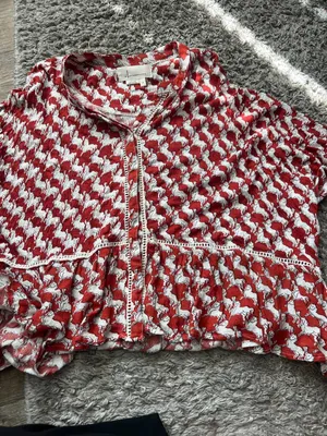 Anthropologie oversized XS horse print blouse thumbnail 3