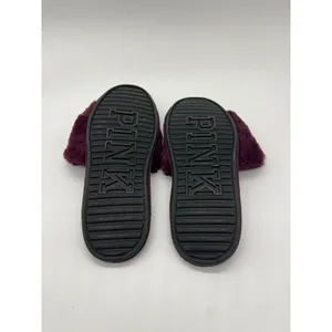 PINK Victoria's Secret Shoes Womens Size 9.5 Purple Furry Slide Slippers Logo thumbnail 10