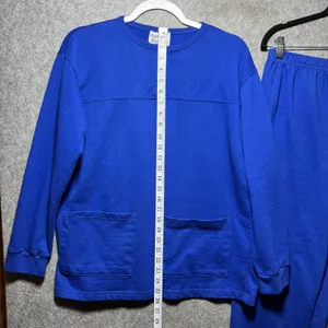 Vintage Anthony Richards Blue‎ 2 Piece Lounge Set Top Pants Sweatsuit M thumbnail 3