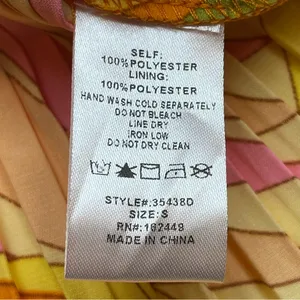 Milk & Honey Brightly Colored Geometric‎ Pattern Pleated Halter Dress Small NEW thumbnail 4