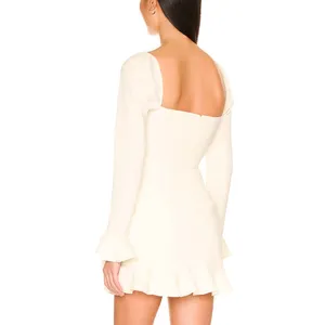 Revolve White Mini Wrap Dress MEDIUM Romantic Ruffle Bridal More to Come $84 NEW thumbnail 2