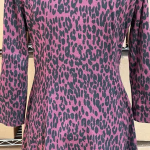Beach Lunch Lounge Dress Sz Small Leopard Animal Print Safari Boho Fall Autumn thumbnail 5